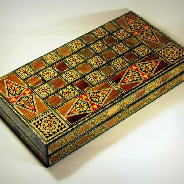 Jeux backgammon en bois fermé - Noufara