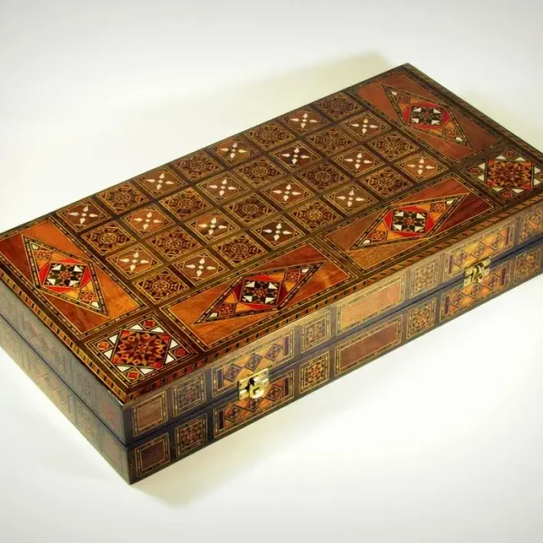 Jeux backgammon en bois fermé - Assil