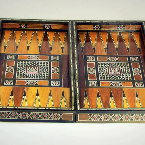 Jeux backgammon en bois interieur - Malak