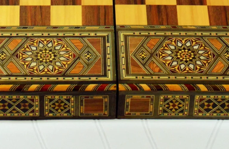Jeux backgammon en bois zoom - Rafaha