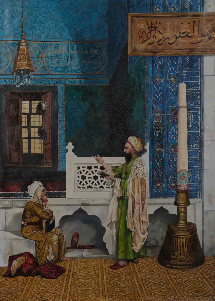 Reproduction Tableau Orientaliste - Instruction coranique de Osman Hamdi Bey